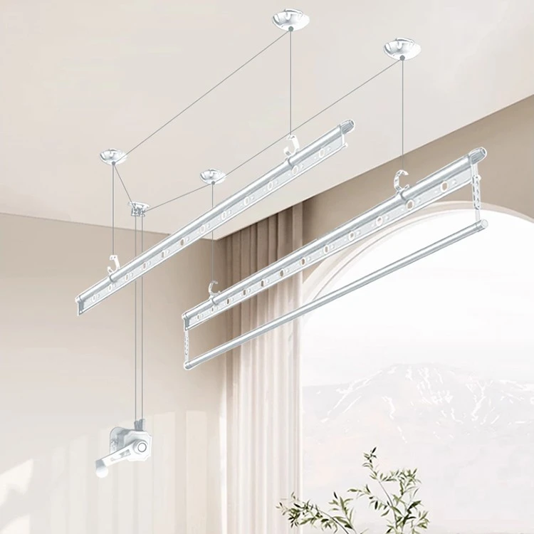 Hand-cranked Three-bar Round-bar Clothesline factory